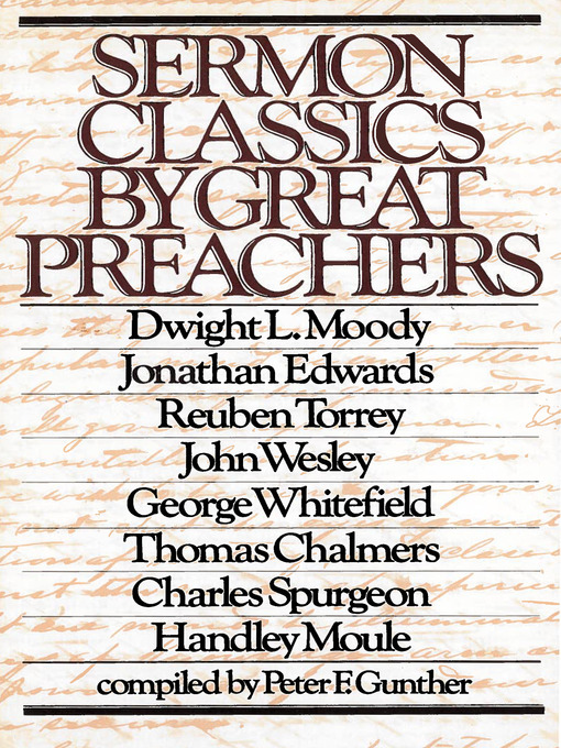 Title details for Sermon Classics by Great Preachers by Peter F. Gunther - Wait list